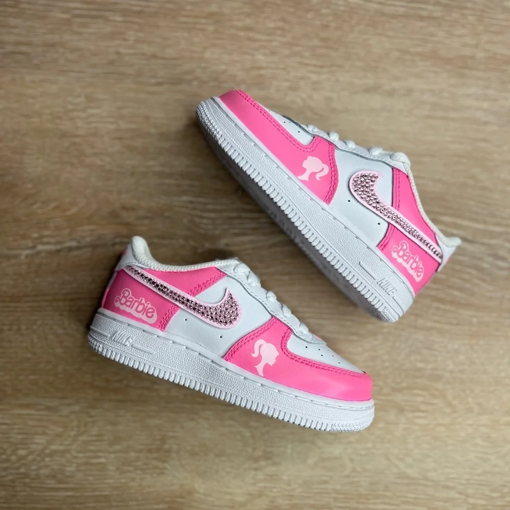 Nike Air Force 1 Custom Barbie Hand Painted Sneakers